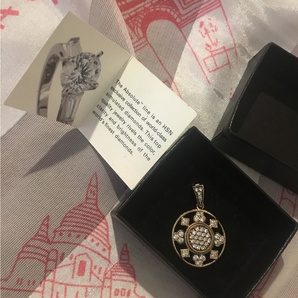 Absolute Vintage 14K Absolute Yellow Gold Over Sterling Silver & CZ Pendant - Picture 2 of 15